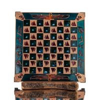 Brons emalj schackbrÃ¤de 30x30cm egyptiskt, schack, brÃ¤dspel Backgammon, Schack 1 - grifon.se 