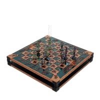 Brons emalj schackbrÃ¤de 30x30cm egyptiskt, schack, brÃ¤dspel Backgammon, Schack 7 - grifon.se 