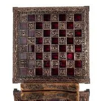 Chessboard copper enamel 33x33cm olive, Chess, board game Backgammon, Chess 1 - grifon.se 