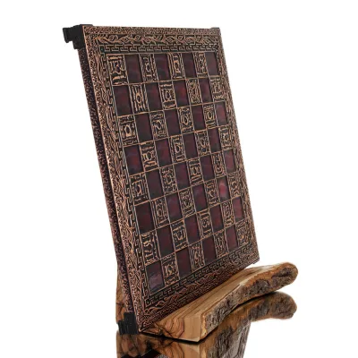 Σκακιέρα χάλκινη σμάλτο 33x33cm ελιά, Σκάκι, επιτραπέζιο παιχνίδι Τάβλι, Σκάκι 4 - grifon.se 