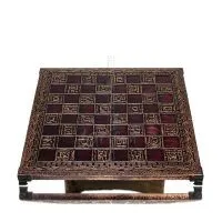 Schackbräde kopparemalj 33x33cm oliv, Schack, brädspel Backgammon, Schack 5 - grifon.se 