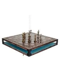 Chessboard copper enamel 33x33cm olive, Chess, board game Backgammon, Chess 6 - grifon.se 