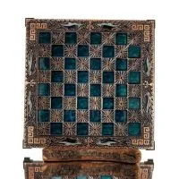 Chessboard copper enamel 33x33cm meandering dolphin, Chess, board game Backgammon, Chess 2 - grifon.se 