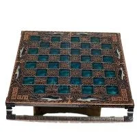 Σκακιέρα χάλκινη σμάλτο 33x33cm δελφίνι μαίανδρος, Σκάκι, επιτραπέζιο παιχνίδι Τάβλι, Σκάκι 5 - grifon.se 