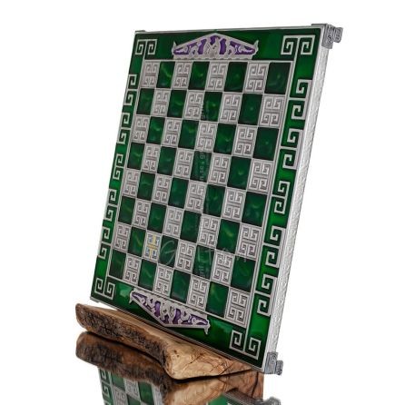 Chessboard copper enamel 35x35cm meander pediment, Chess, board game Backgammon, Chess 1 - grifon.se