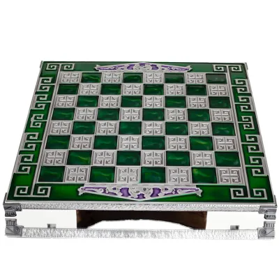 Chessboard copper enamel 35x35cm meander pediment, Chess, board game Backgammon, Chess 5 - grifon.se 