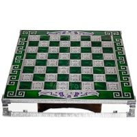 SchackbrÃ¤de kopparemalj 35x35cm meanderfronton, Schack, brÃ¤dspel Backgammon, Schack 5 - grifon.se 