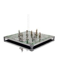 SchackbrÃ¤de kopparemalj 35x35cm meanderfronton, Schack, brÃ¤dspel Backgammon, Schack 6 - grifon.se 