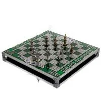 Schackbräde kopparemalj 35x35cm meanderfronton, Schack, brädspel Backgammon, Schack 7 - grifon.se 