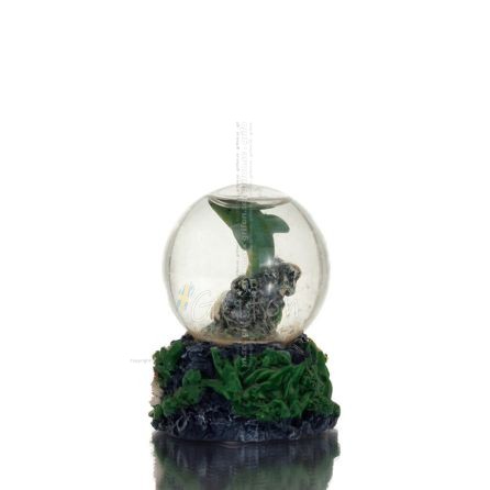 Dolphin: symbol of freedom, joy, strength, harmony and small alabaster ball turtle Polyester 1 - grifon.se