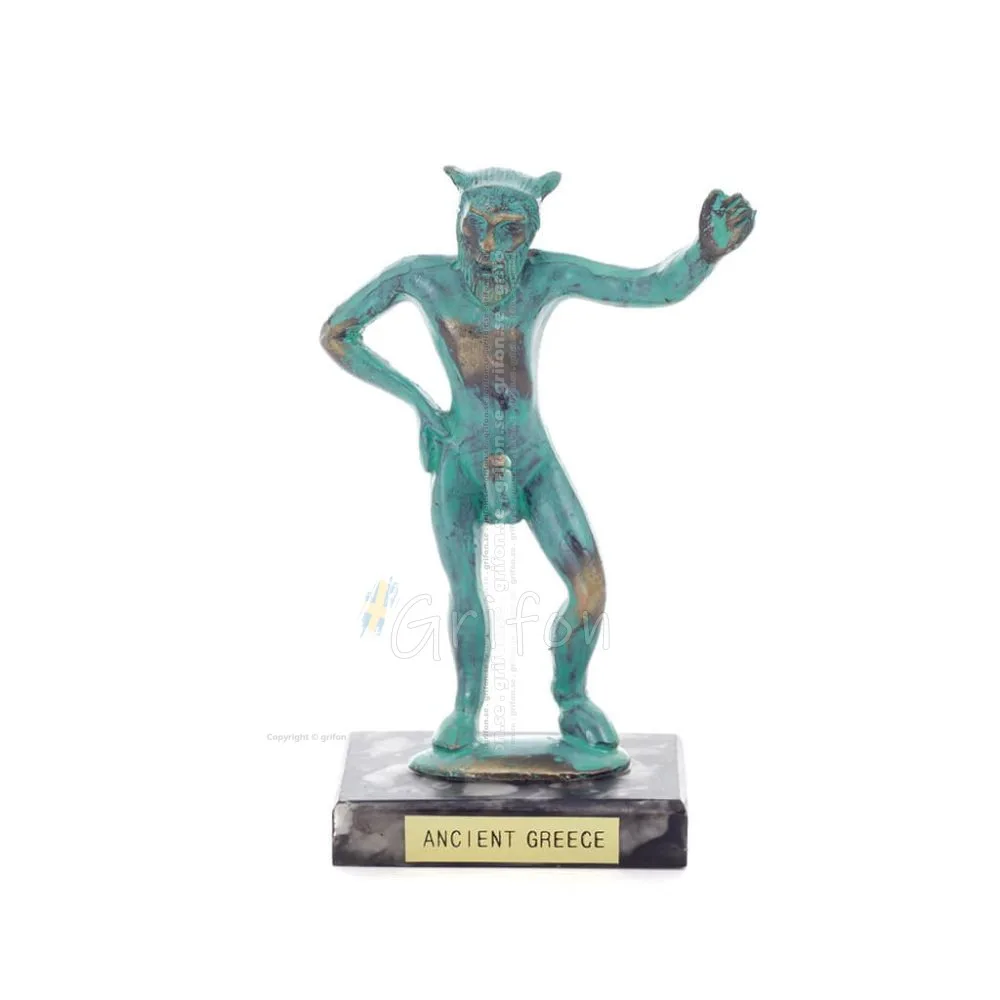 Satyr: Mythical Beings, Demons, Spirits in Mountains and Forests12x7cm Full Body Statue Bronze Ornament, Ancient Greece Bronze 1