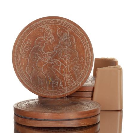 Satires, erotic shows, sex, ancient Greece on alabaster Coasters Polyester 1 - grifon.se