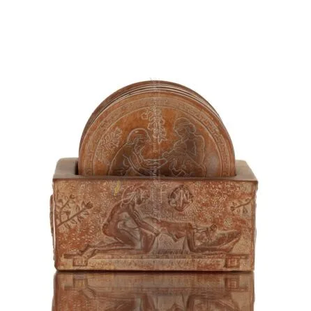 Satires, erotic shows, sex, ancient Greece on alabaster Coasters Polyester 1 - grifon.se 