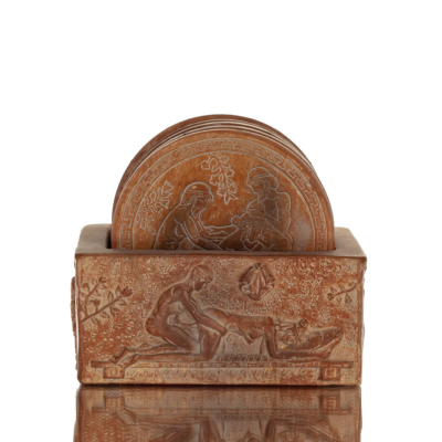 Satires, erotic shows, sex, ancient Greece on alabaster Coasters Polyester 1 - grifon.se 