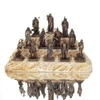 Olympus tolv gudar med stativ, set 35x22x15 cm Tolv gudar, Veronese bronselektrolysstaty för hela kroppen, antikens Grekland Ver