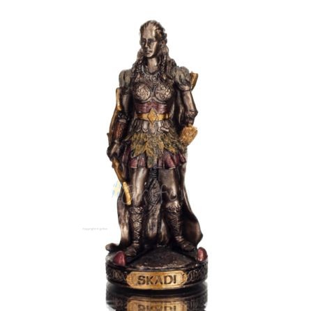 Scandi: The goddess of nature and hunting. Norse Mythology 8,5cm Veronese Bronze Electroplating Full Body Statue Veronese 1 - gr