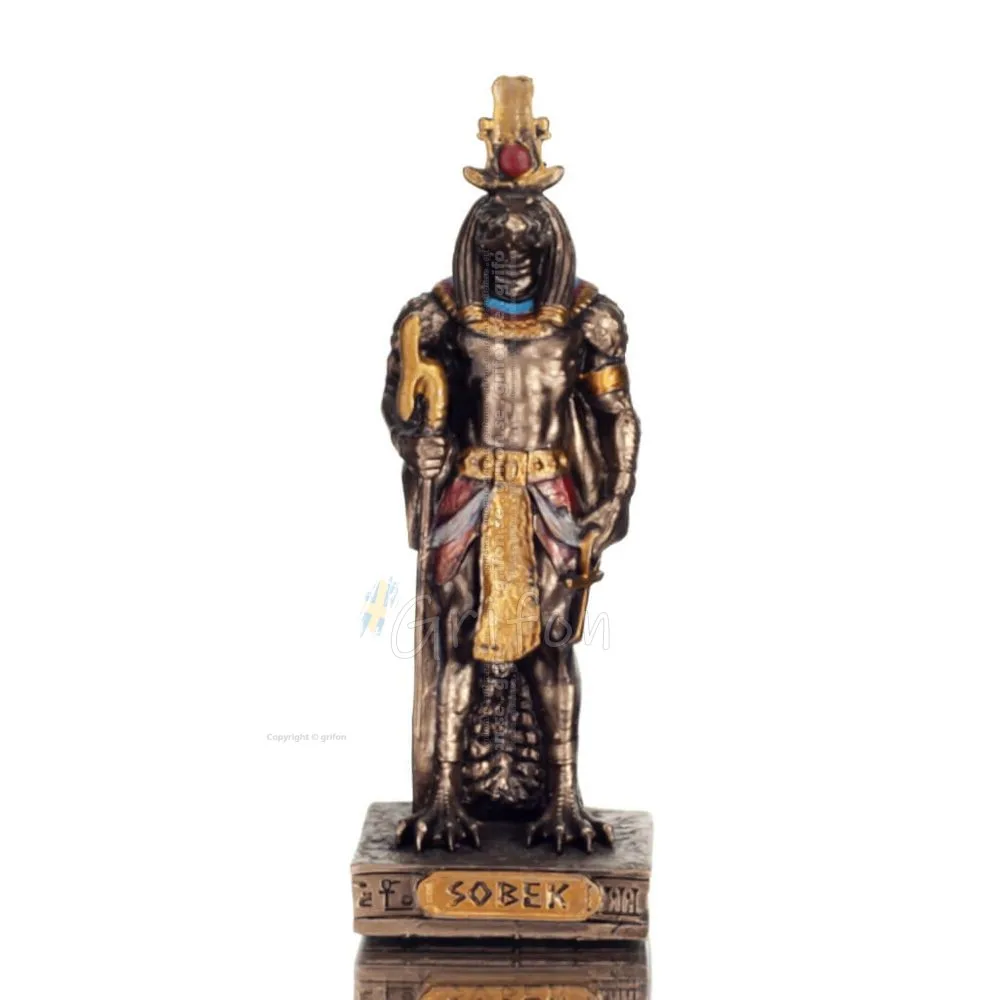 Sobek or Suchos: The God of Human and Earth Fertility 8.5cm Veronese Bronze Electrolysis Full Body Statue Veronese 1 - grifon.se