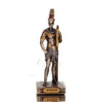 Amon Ra or Ammon, Amen, Imn: Father of Pharaohs, King of Gods, 8,5cm with Bronze Electrolysis by Veronese, Egyptian Statuettes e