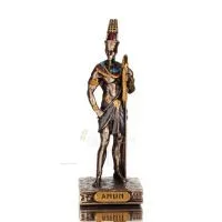 Amon Ra or Ammon, Amen, Imn: Father of Pharaohs, King of Gods, 8,5cm with Bronze Electrolysis by Veronese, Egyptian Statuettes e
