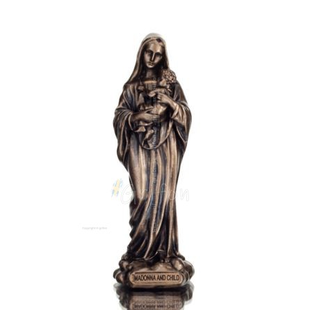 Virgin Mary the Virgin Mary or Theotokos with Jesus Christ 8cm Full Length Veronese Bronze Electrolysis Statue Veronese 1 - grif