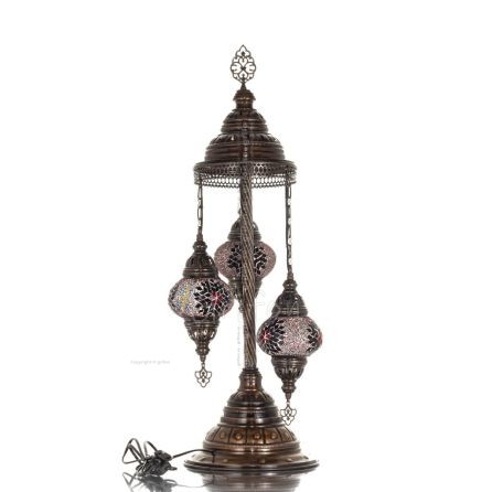 Floor lamp with 3 lamps 75cm Handmade Metal with glass Lighting fixtures 1 - grifon.se 