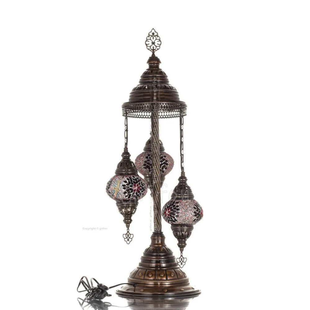 Golvlampa med 3 lampor 75cm Handgjord Metall med glas Belysningsarmaturer 1 - grifon.se 