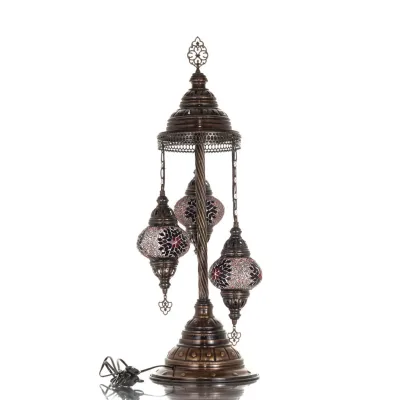 Floor lamp with 3 lamps 75cm Handmade Metal with glass Lighting fixtures 1 - grifon.se 