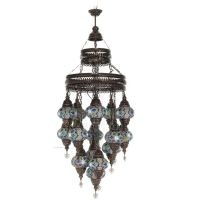 Multi-light short ceiling pendant with 15 lamps Handmade Metal with glass Lighting fixtures 1 - grifon.se 