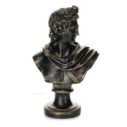 Apollo or Apollonas, the god of music, light, and protector of the arts, 23cm bust made from alabaster, ancient Greece Alabaster