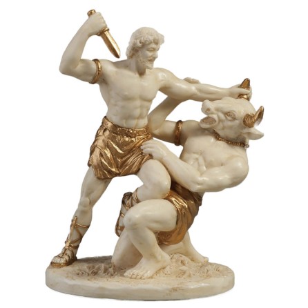 THESEUS VS MINOTAUR WHITE AND GOLD 10x8cm Κιβ.48