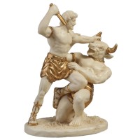 THESEUS VS MINOTAUR WHITE AND GOLD 10x8cm Κιβ.48