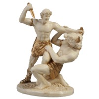 THESEUS VS MINOTAUR WHITE AND GOLD 10x8cm Κιβ.48