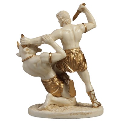 THESEUS VS MINOTAUR WHITE AND GOLD 10x8cm Κιβ.48
