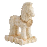 ΔΟΥΡΕΙΟΣ ΙΠΠΟΣ λευκό και χρυσό 8.2x6.5cm Κιβ.144
